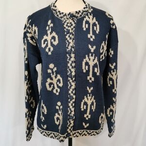 Earth Tones Santa Fe Hand Art to Wear Button Cardigan - Sz S Open To Offers